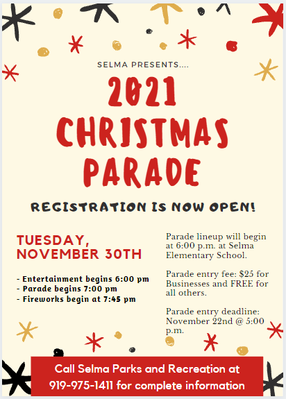 Town Of Selma Nc Christmas Windows 2022 Selma Christmas Parade And Tree Lighting - Town Of Selma